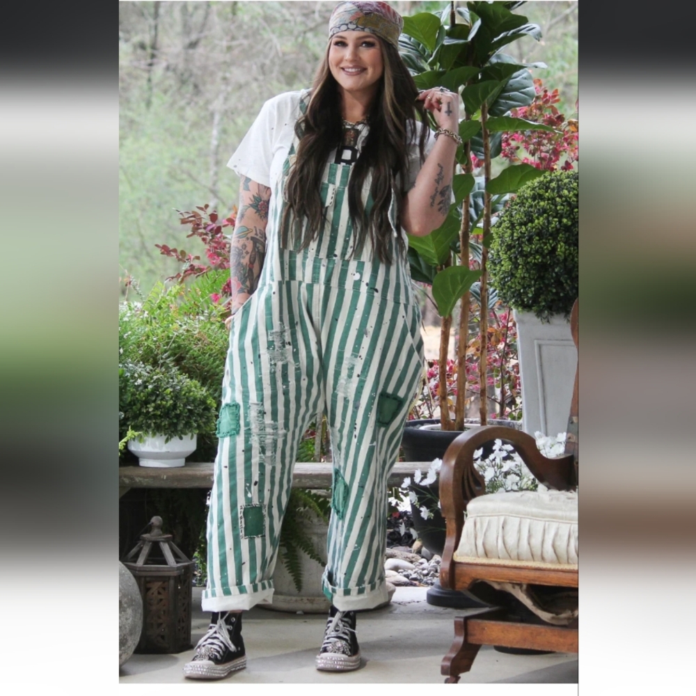 NEW Jaded Gypsy Endless Travels Overalls - Emerald - Picture 3 of 6